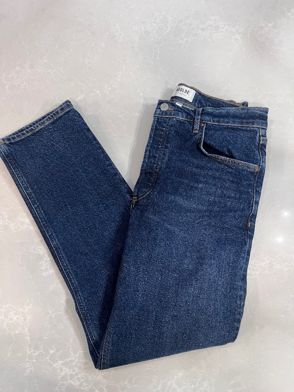 AGOLDE riley high waisted straight leg denim jeans